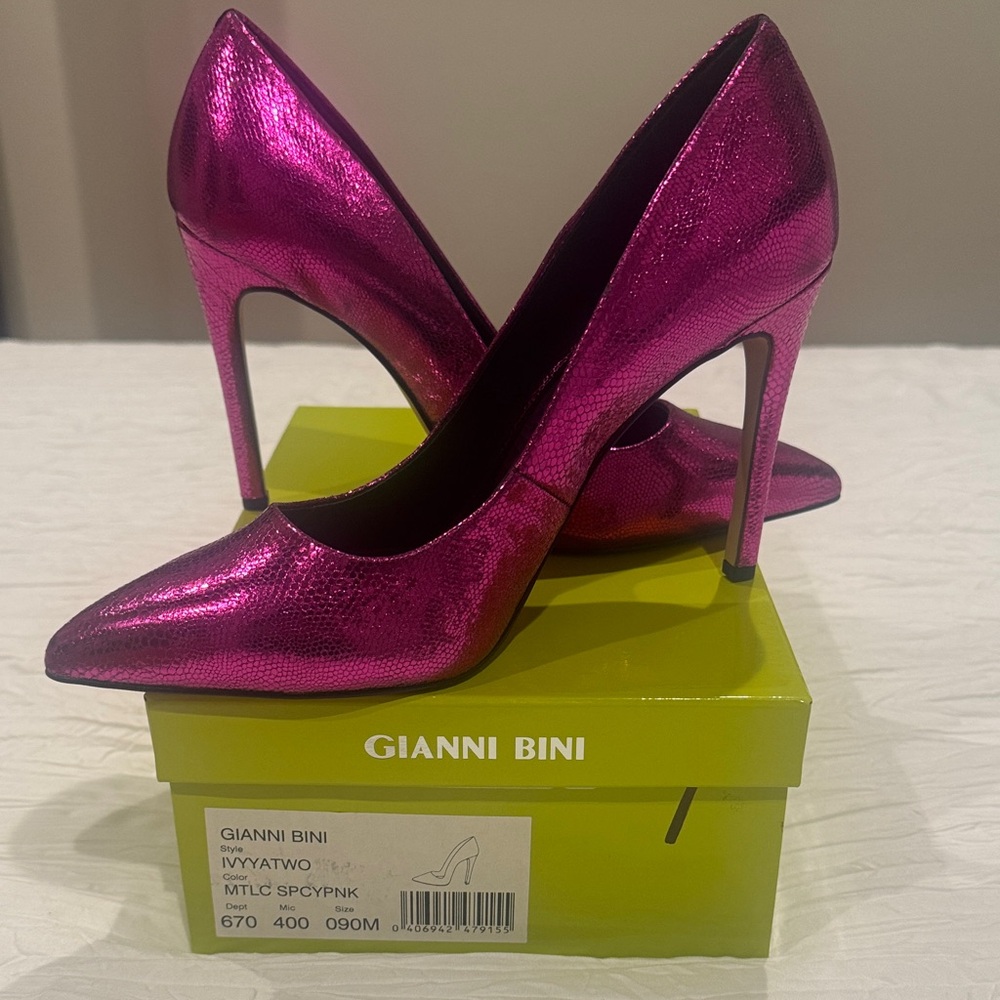 Gianni Bini Metallic Pink Pointed-Toe Stiletto Pumps